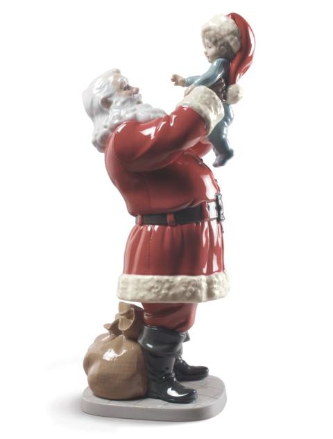 The Heritage Collection Santa on Chimney Christmas Lamp Topper Set of 2 New 