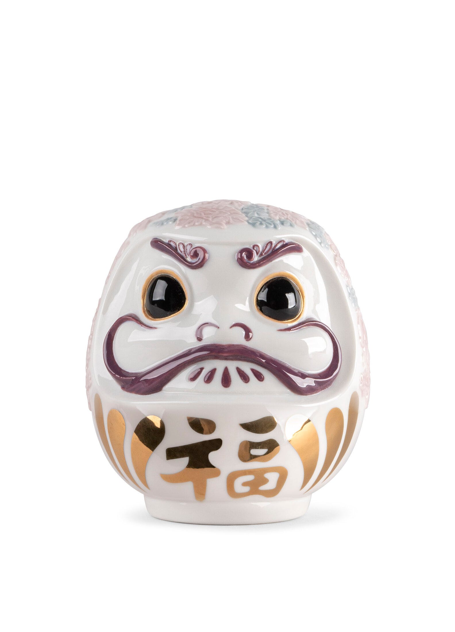 Medium Red and Gold Japanese Daruma Doll