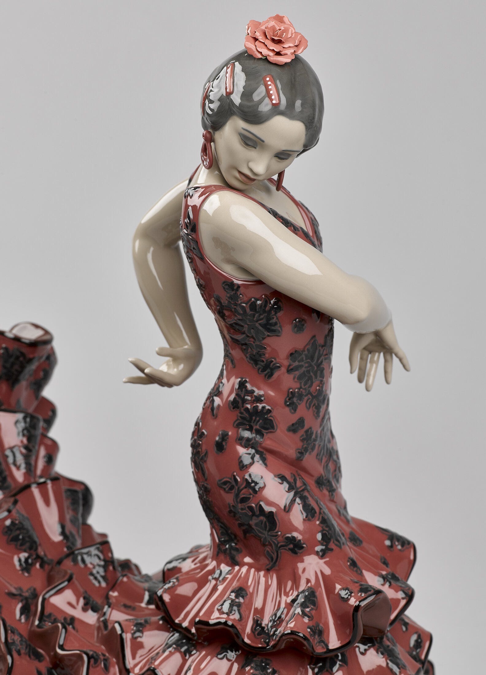 Flamenco Flair Woman Sculpture. Red