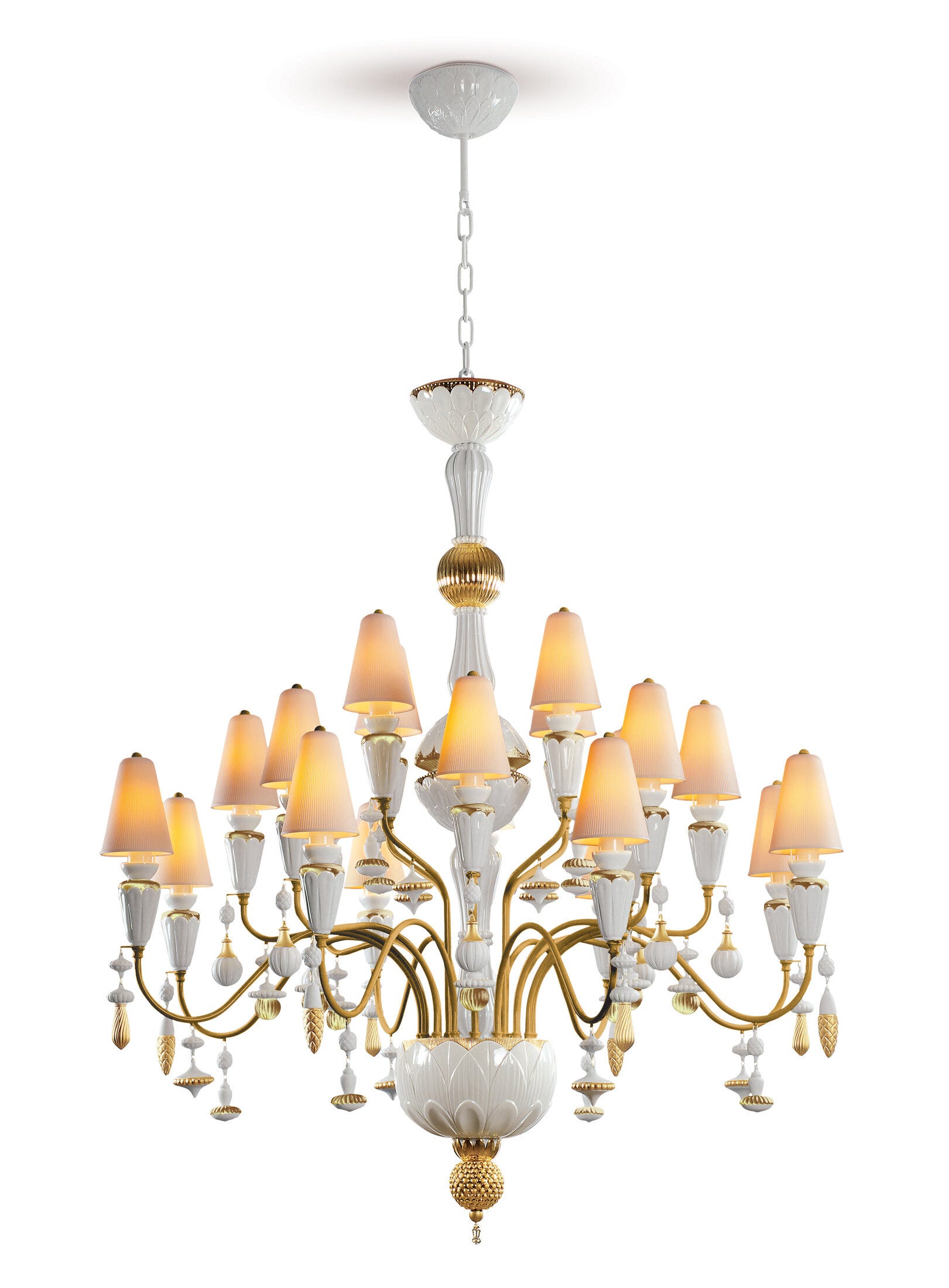 White and sales gold chandelier