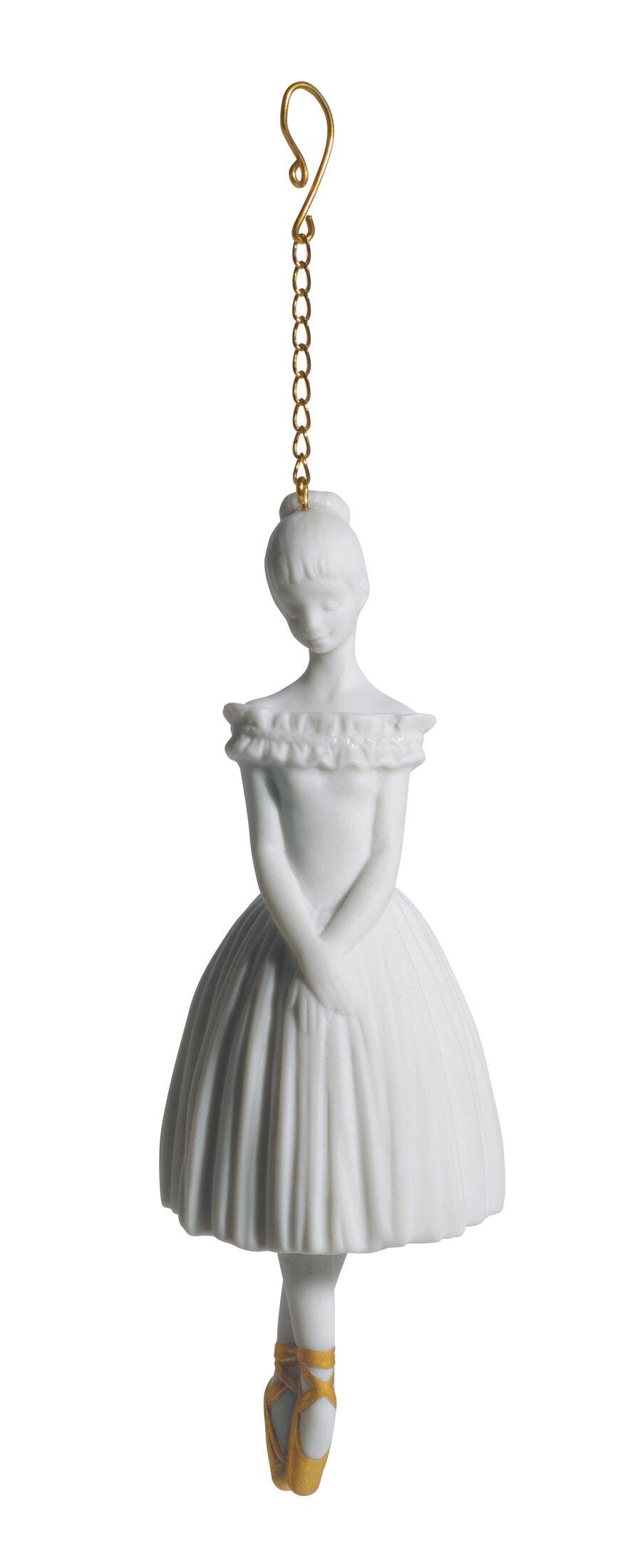 Ornamento di Natale della ballerina. Lustro dorato