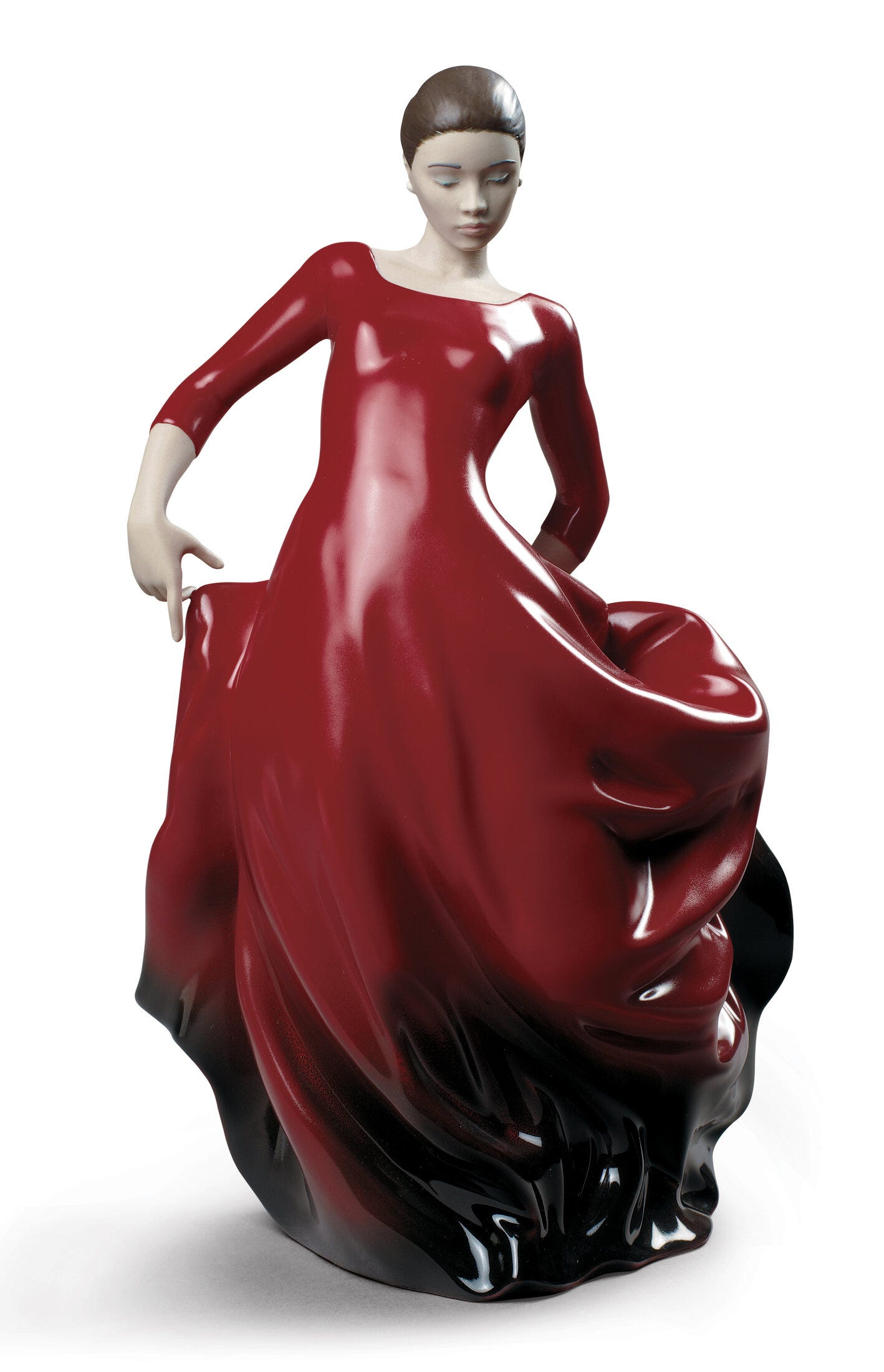 Figurina di donna ballerina di flamenco Buleria. Rosso