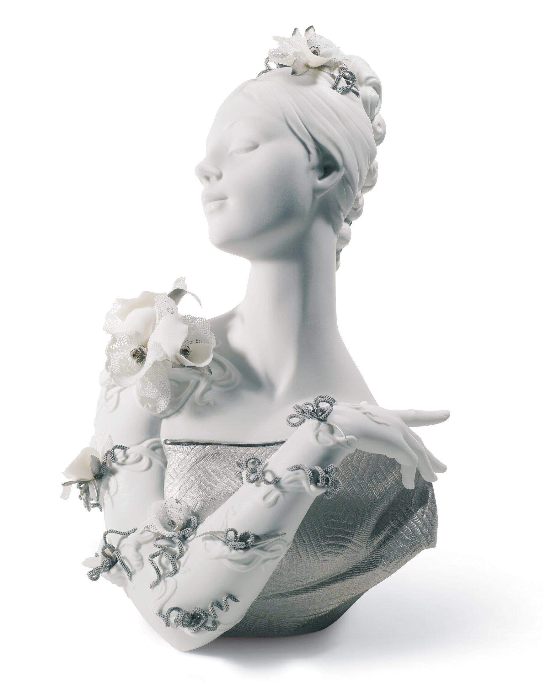 My Fair Lady Bust Figurine. Silver Lustre