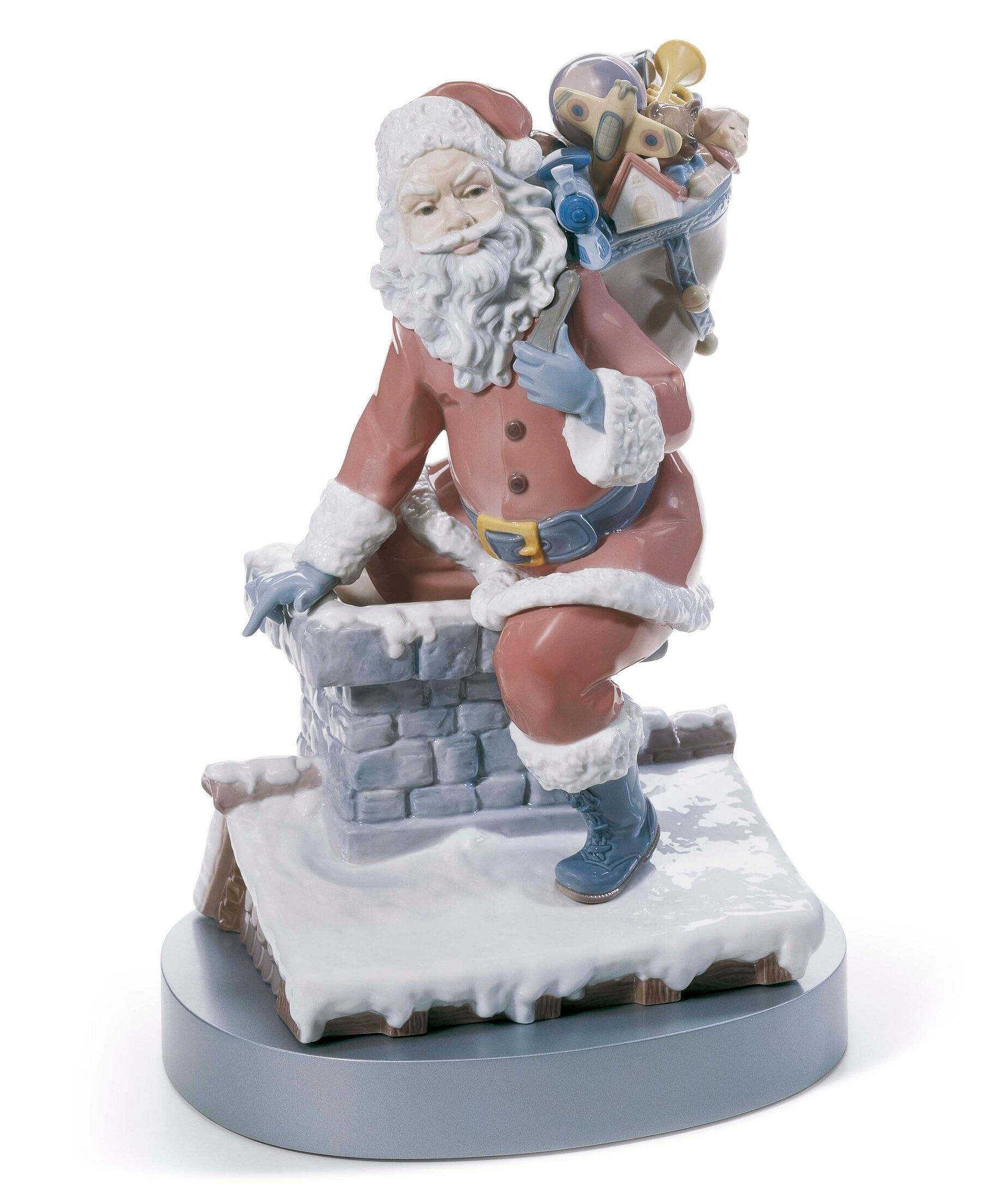 Figurina di Babbo Natale giù dal camino. Edizione limitata