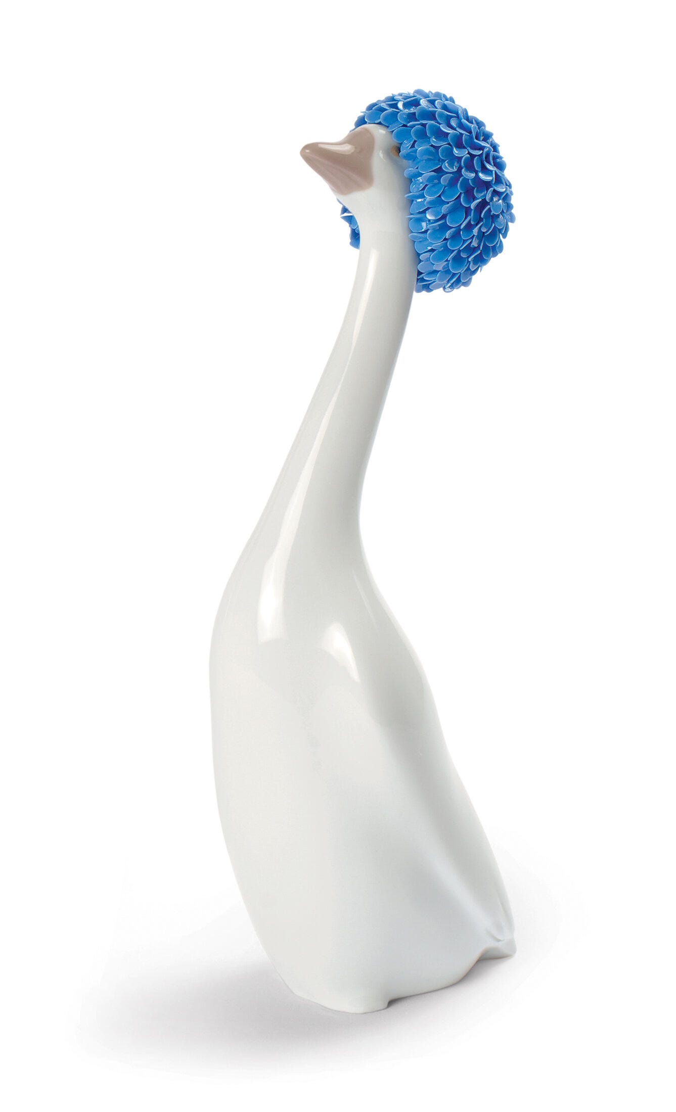 Goossiping Goose Figurine. Blue