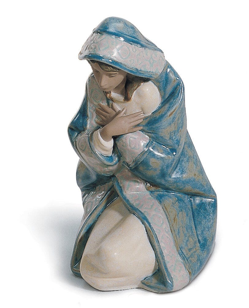 Mary Nativity Figurine. Gres