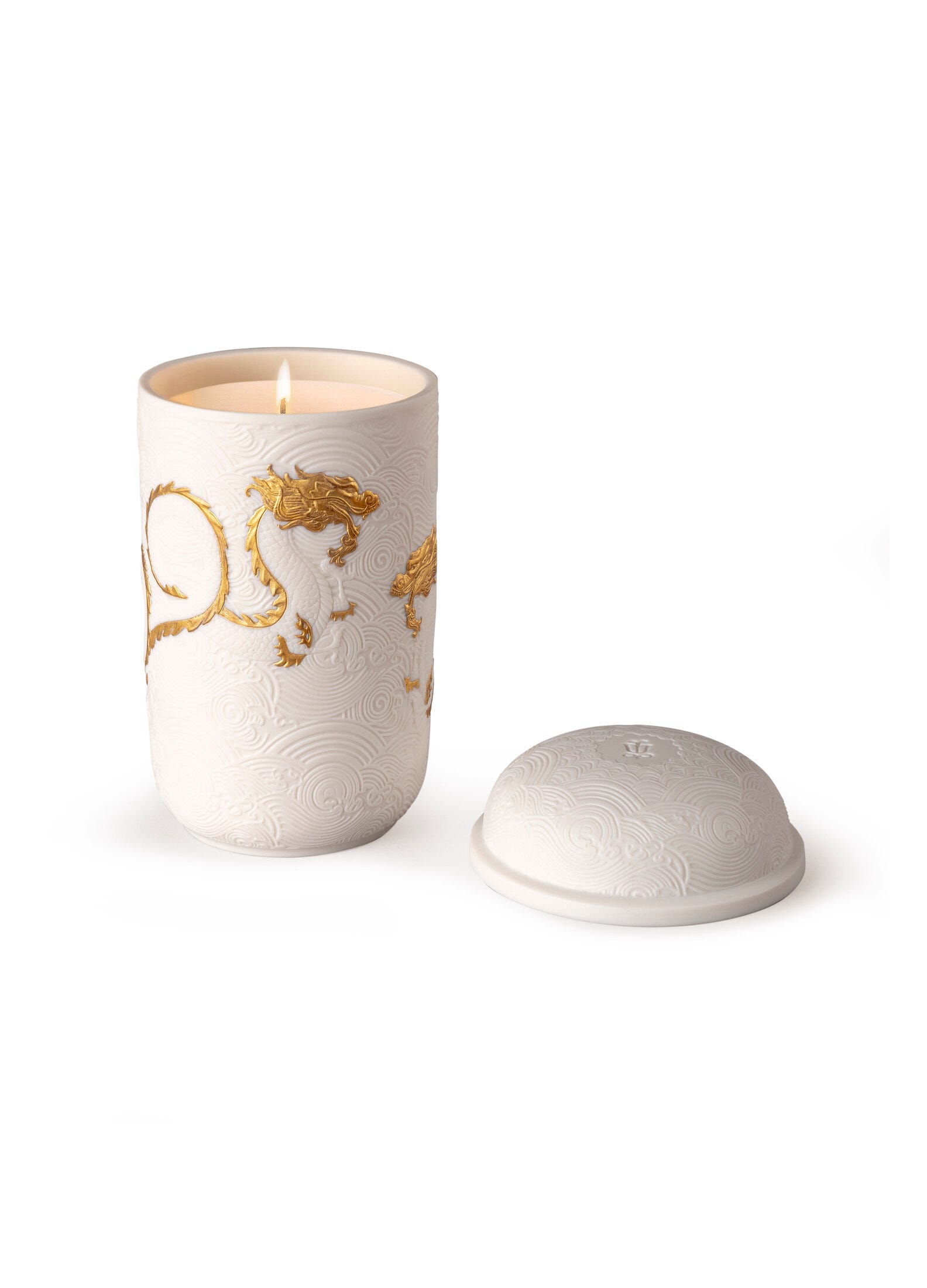 pillar shape candles – gold + ivy