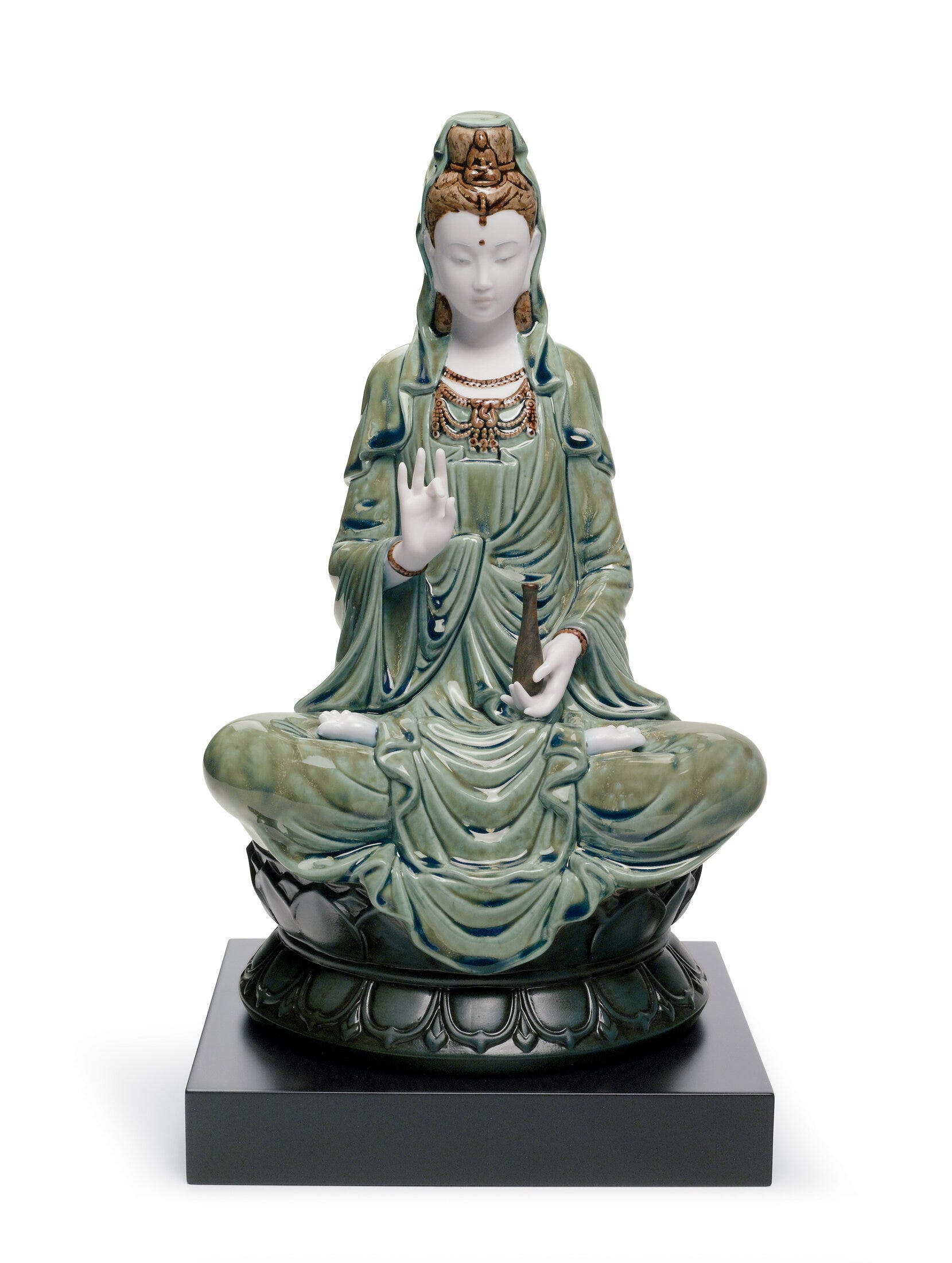 Kwan Yin Figurine. Green