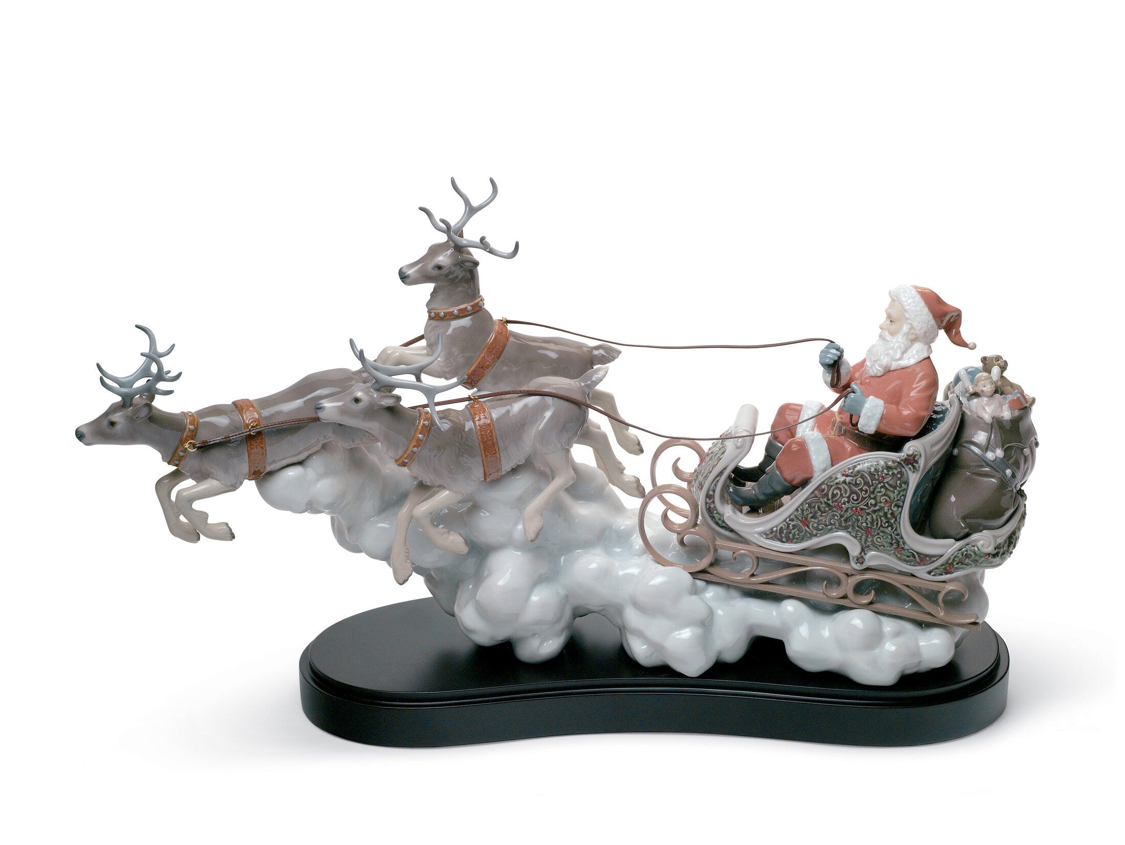 Santa's Midnight Ride Sleigh Figurine. Limited Edition