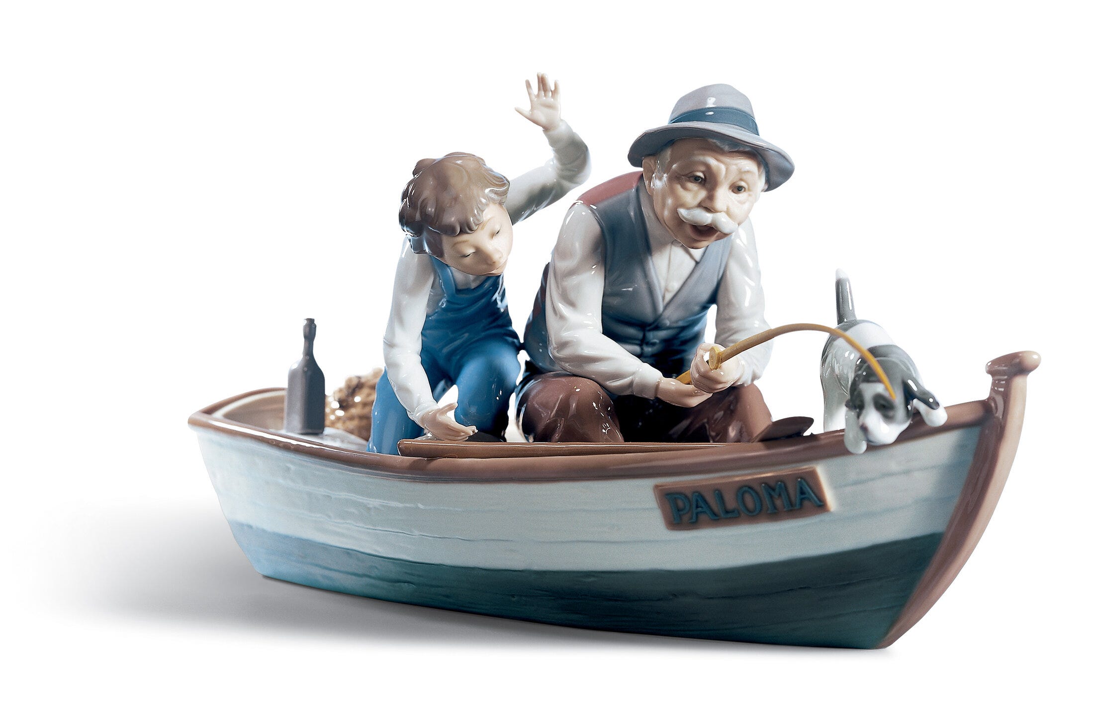 La pesca con la statuetta del nonno