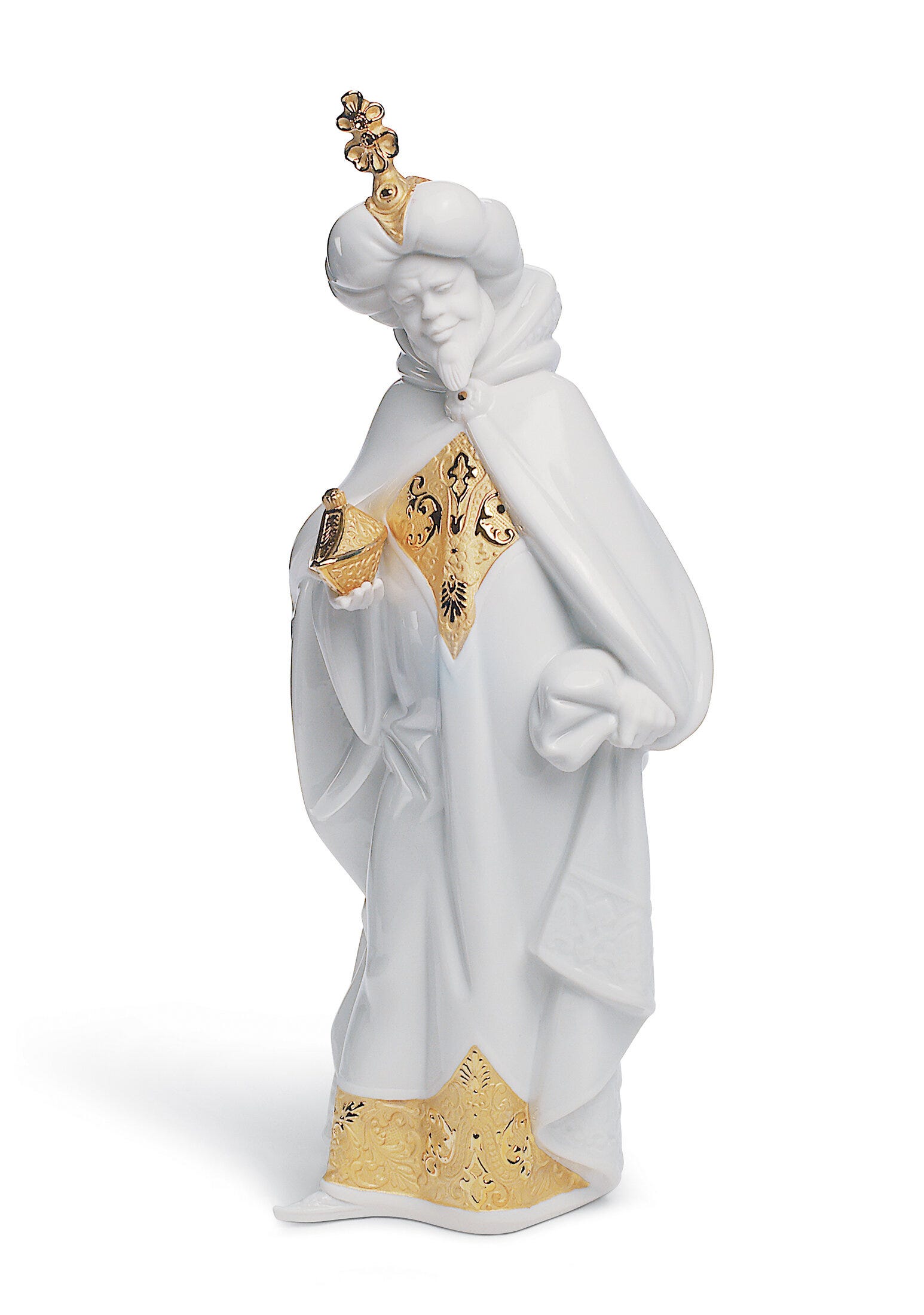 Statuina della Natività di Re Baldassarre. Lustro dorato
