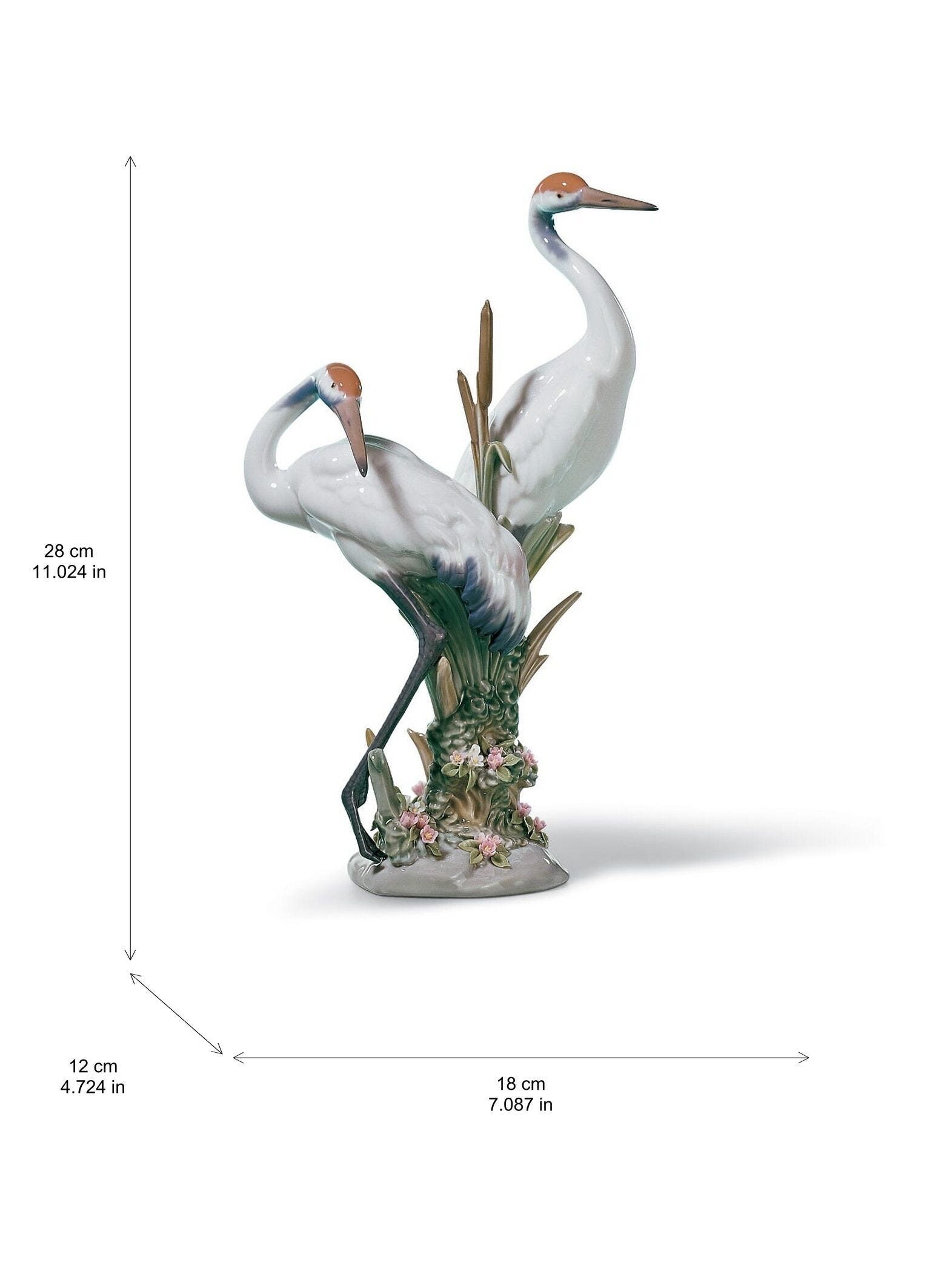 リヤドロ LLADRO No.1611 ツル I 01001611 Courting Cranes Sculpture | Lladró® USA