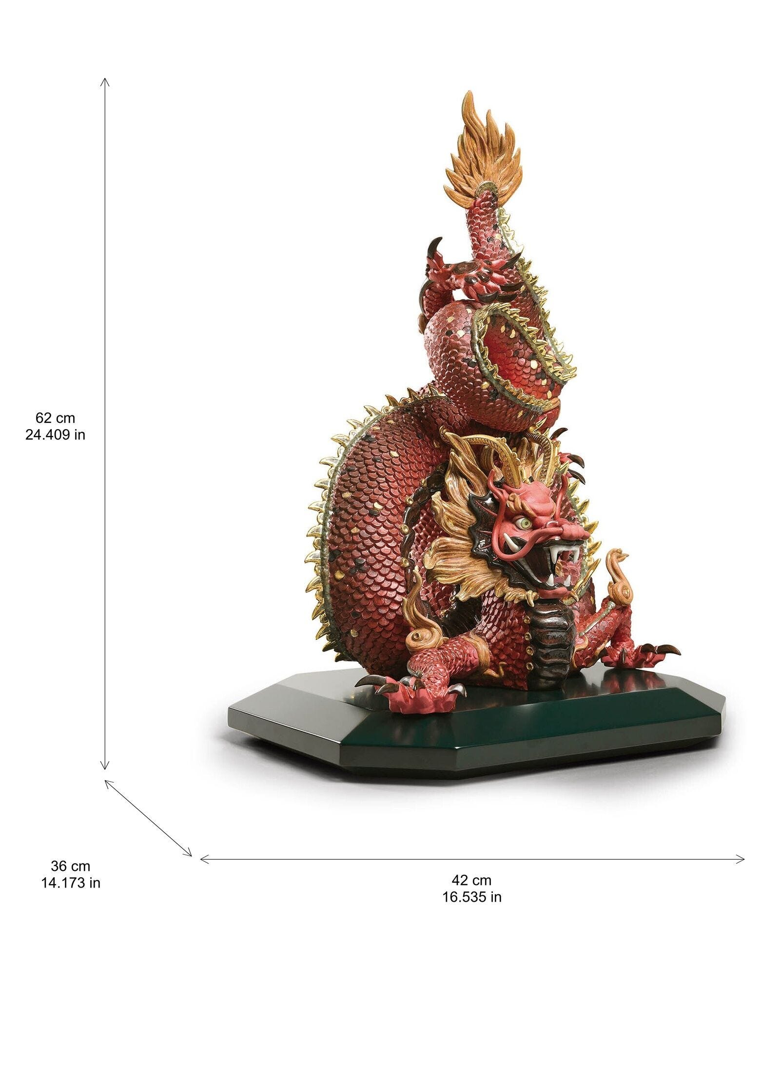 正規証明付属品完備 世界限定1888体 LLADRO 龍 宝玉 陶磁器 守護龍(Red) =Limited Edition= | リヤドロ公式オンライン