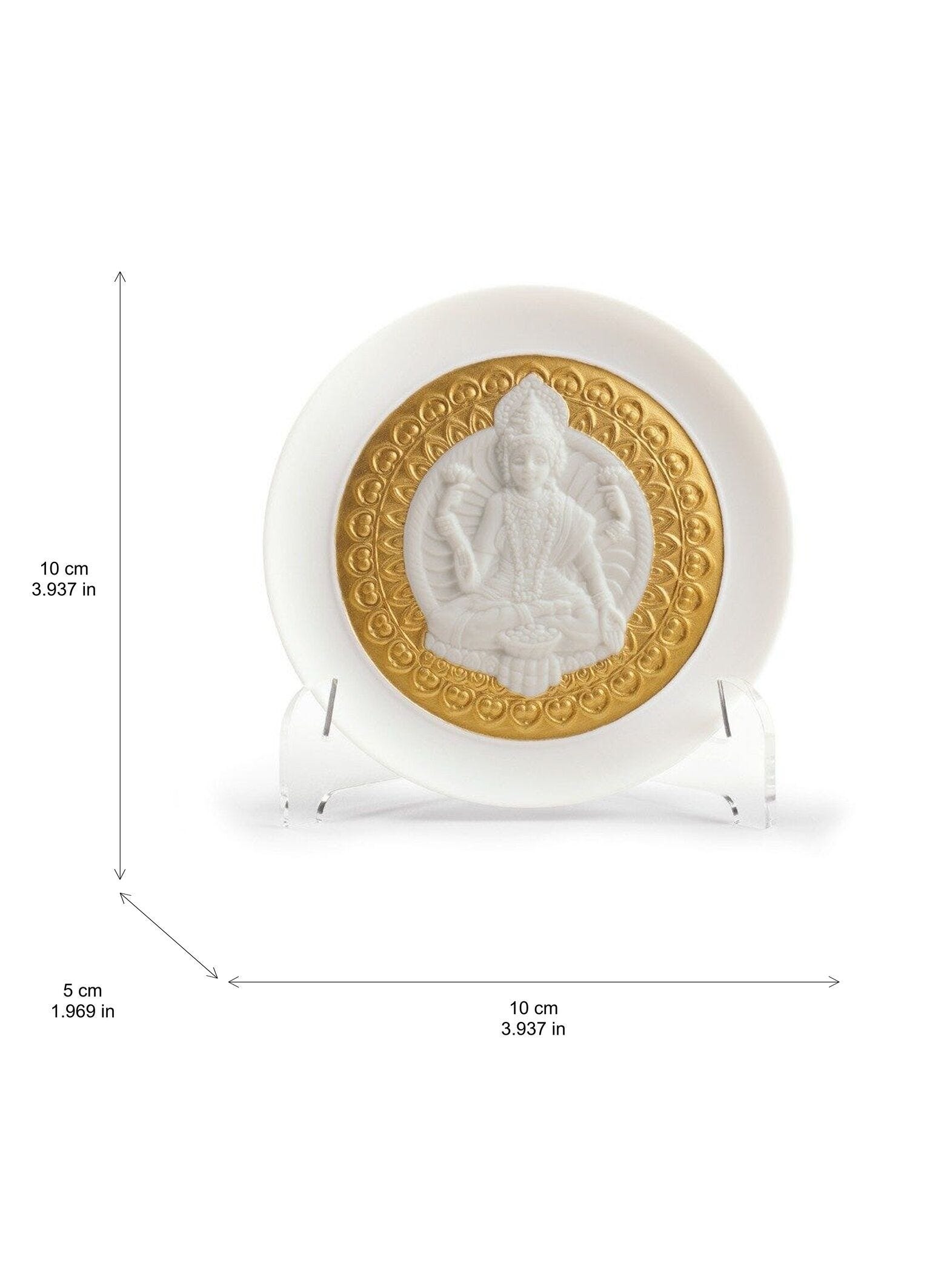 Goddess Lakshmi Decorative Plate. Golden Lustre | Lladró® USA