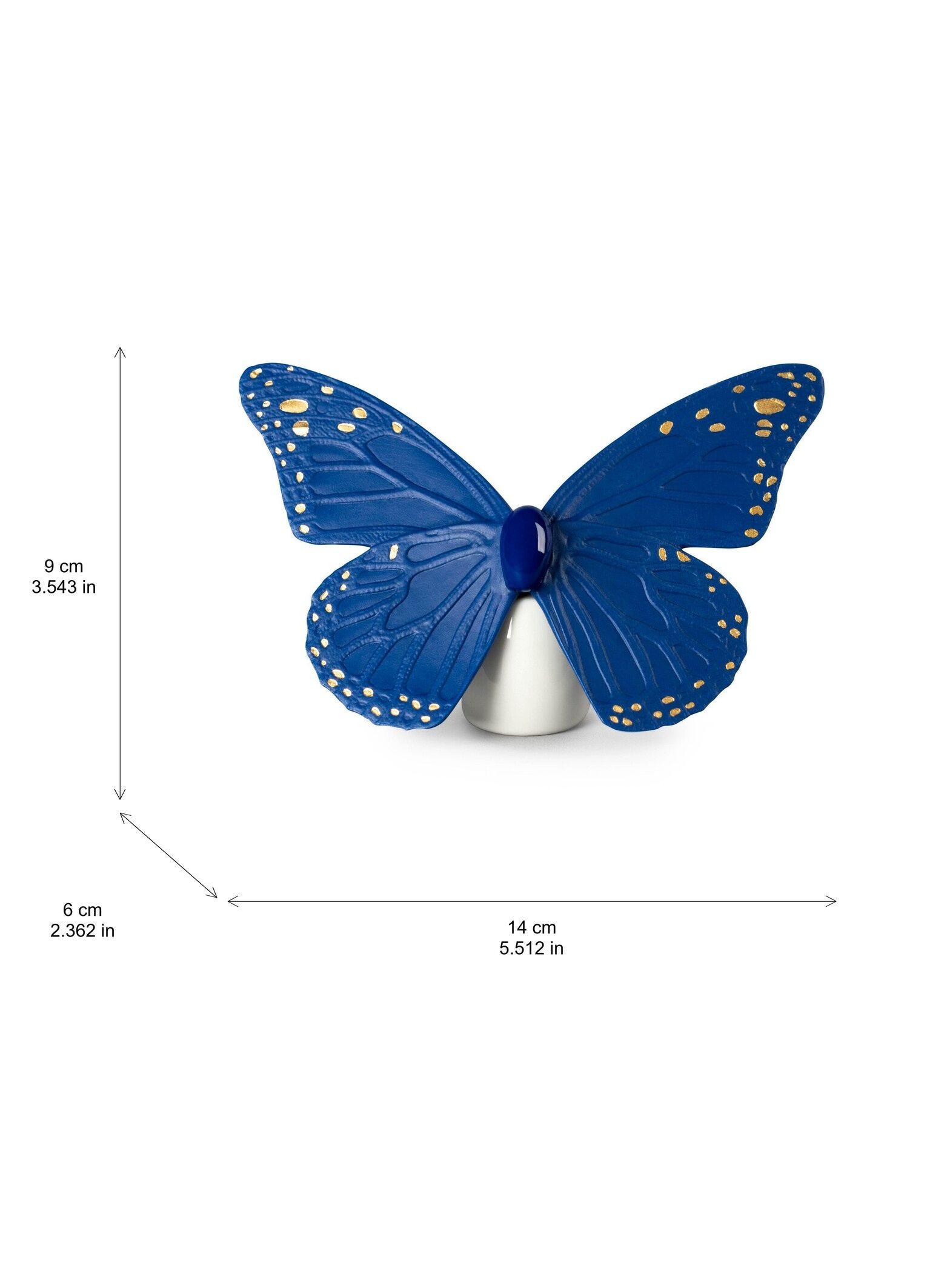 Butterfly Figurine. Golden Luster & Blue | Lladró® India