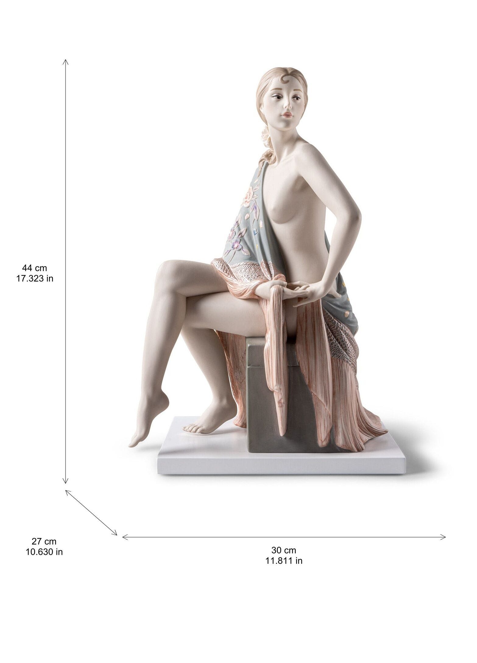 Nude with shawl. Metallic Sculpture | Lladró® Singapore
