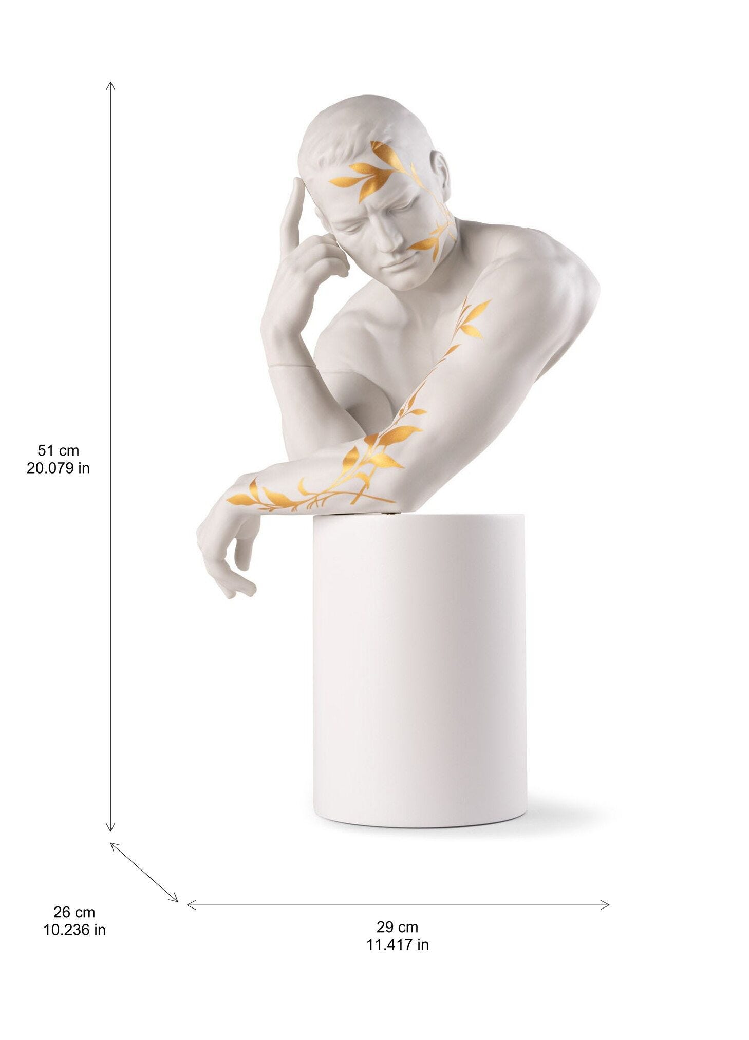 Reflections of Nature - Him Sculpture. White-gold | Lladró® USA