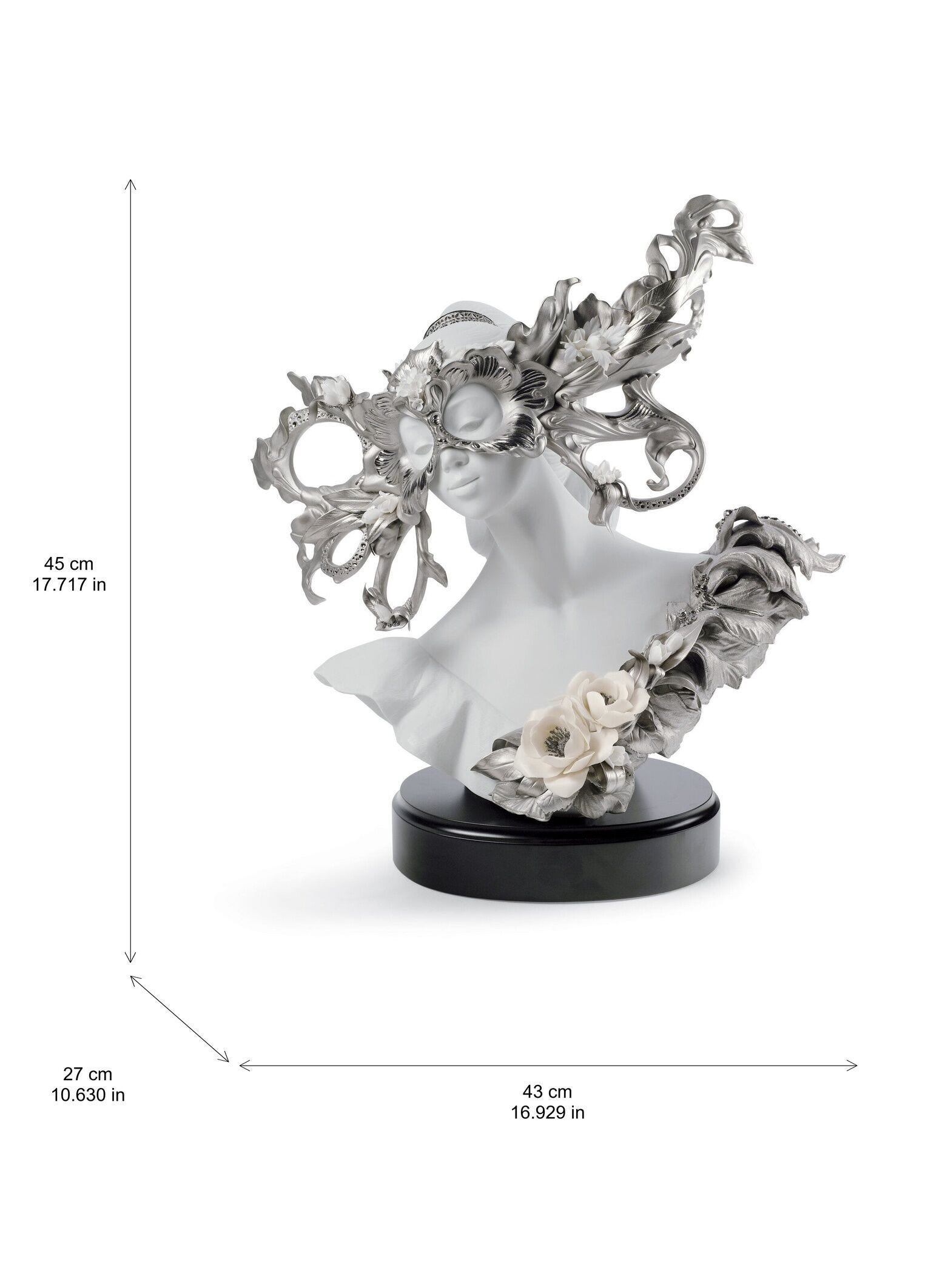Carnival Fantasy Sculpture. Limited Edition. Silver Lustre