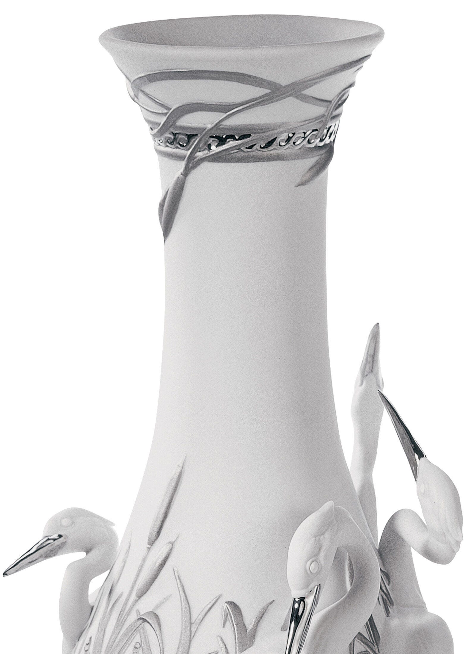 ◆リヤドロ LLADRO 06880 サギの王国 花瓶 フラワーベース 鷺◆ リヤドロ サギの王国 シラサギ 白鷺 鳥 陶芸 花瓶 花器 Ⅰ