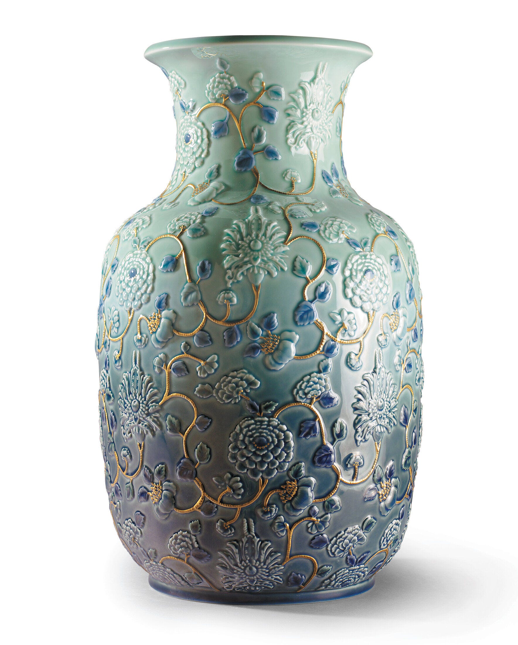 Peonies Vase. Golden Lustre | Lladró® USA