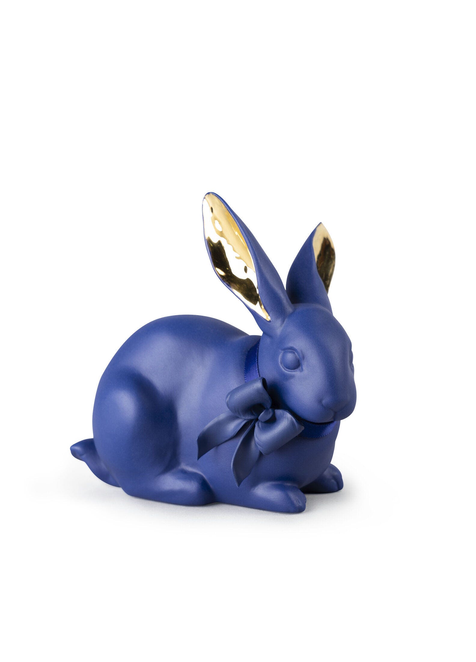 Attentive Bunny. Blue-Gold - Lladro-USA