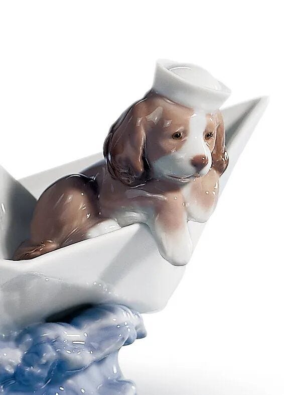Puppy's Paper Boat and Plane Set | Lladró® USA