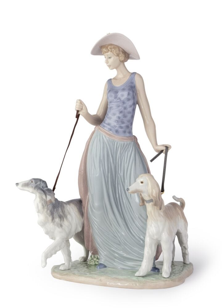 Elegant Promenade Woman Figurine in Lladró