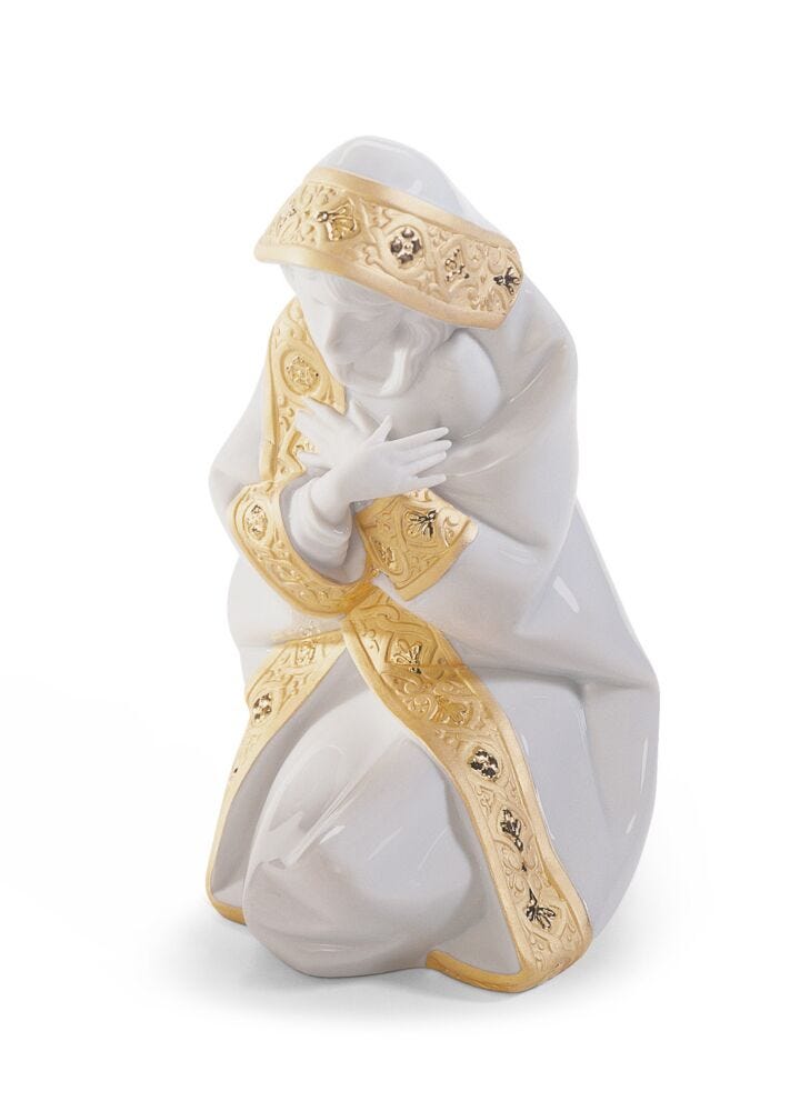Mary Nativity Figurine. Golden Lustre in Lladró