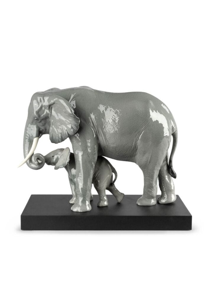 Leading The Way Elephants Sculpture in Lladró