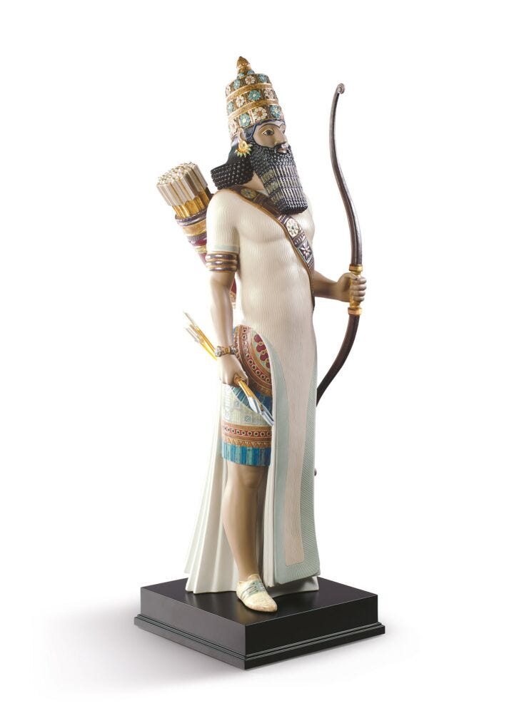Assyrian Archer Sculpture. Limited Edition in Lladró