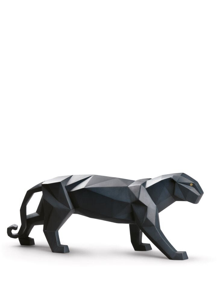 Panther Sculpture. Black matte in Lladró