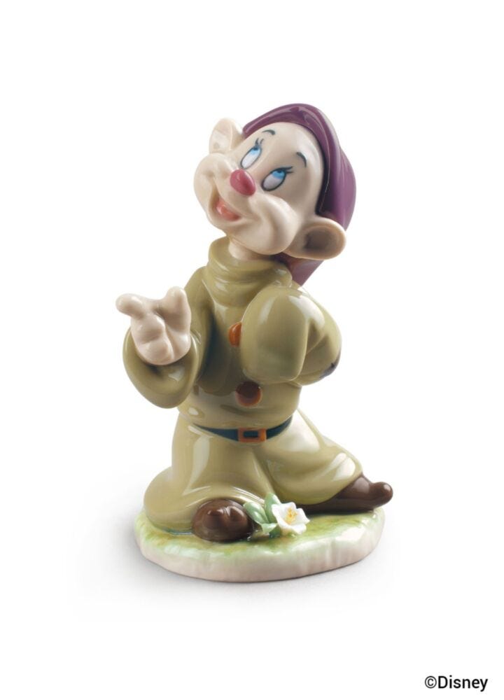 Dopey Snow White Dwarf Figurine in Lladró
