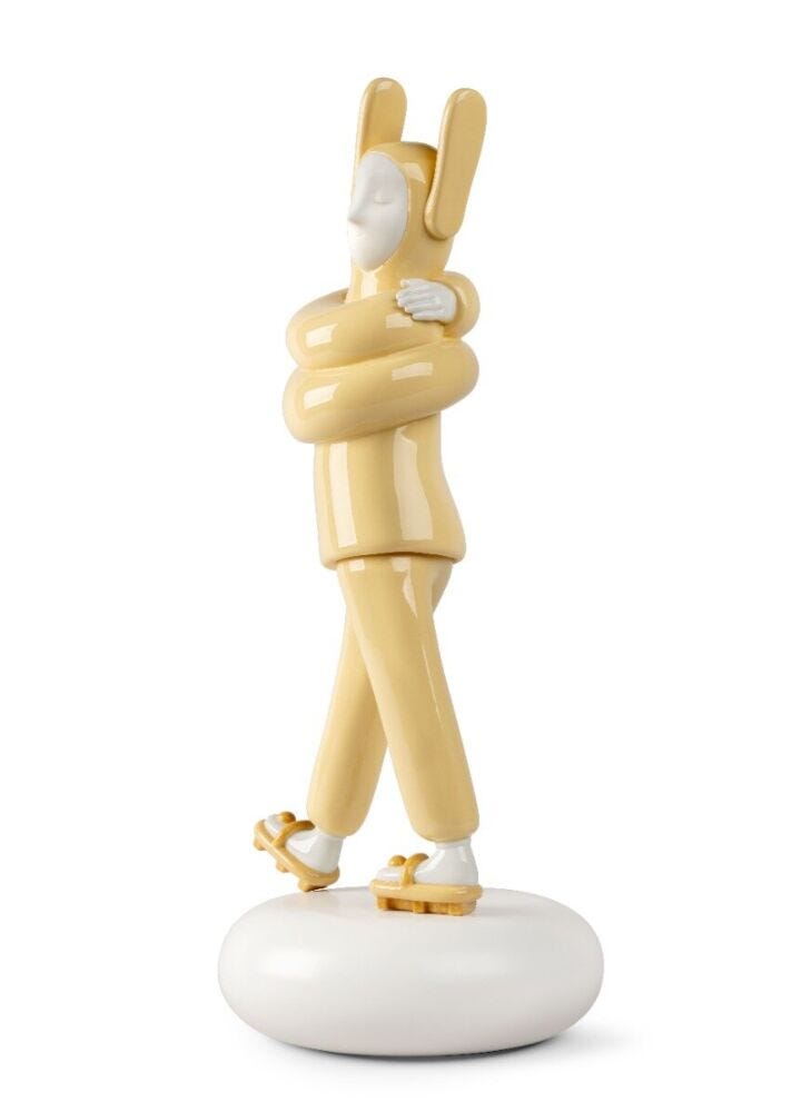 Embraced (Yellow) Sculpture in Lladró