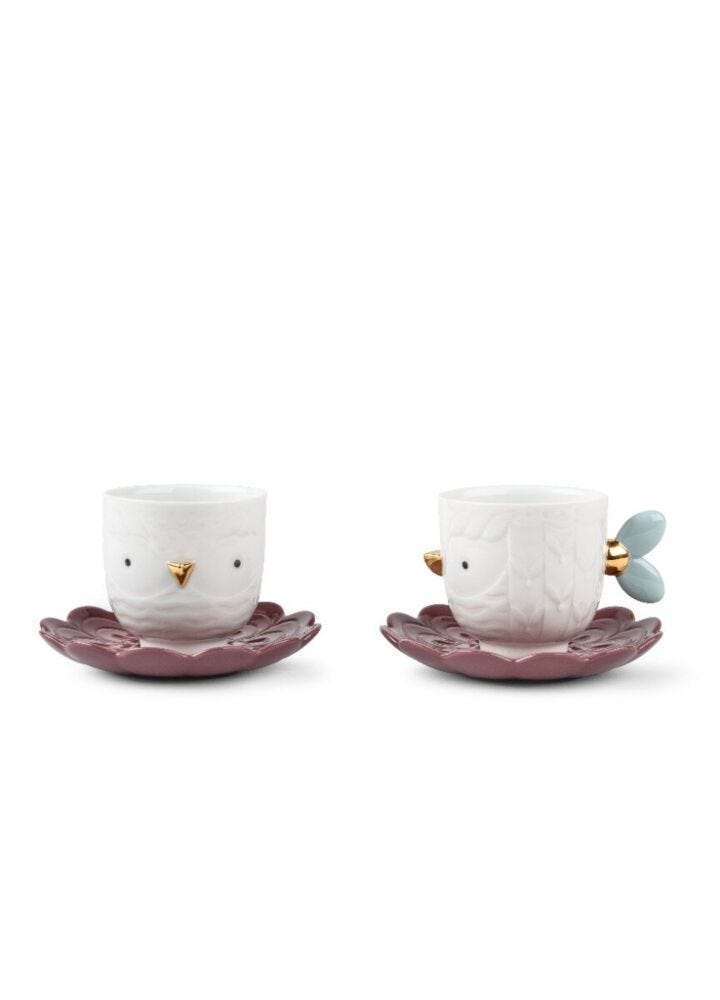 Set of 2 cups and saucers Kawki in Lladró