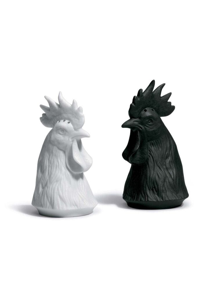 Gallus salt and pepper shakers in Lladró