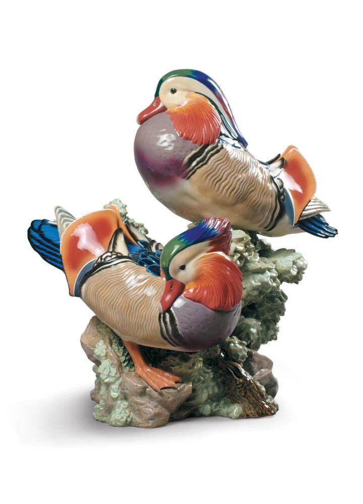 Mandarin Ducks Sculpture. Limited Edition in Lladró