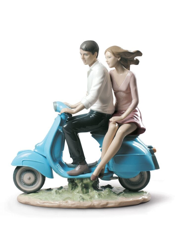 Riding with You Couple Figurine in Lladró
