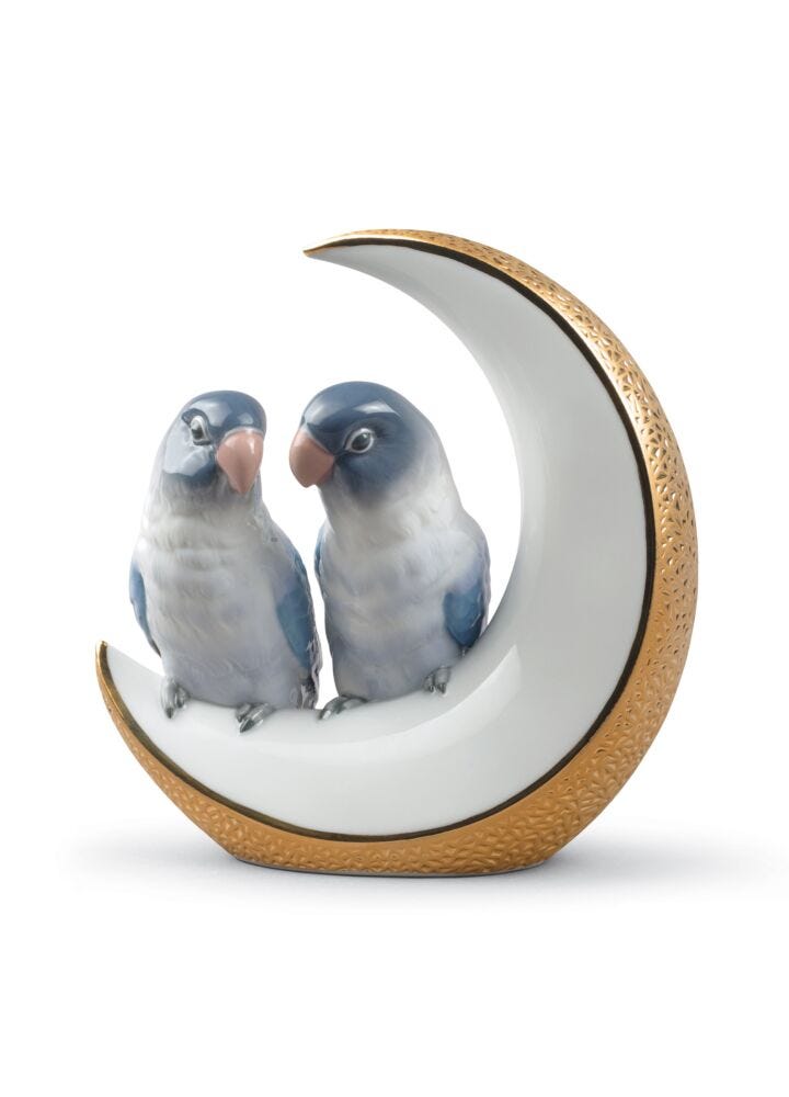 Fly Me to The Moon Birds Figurine. Golden Lustre in Lladró