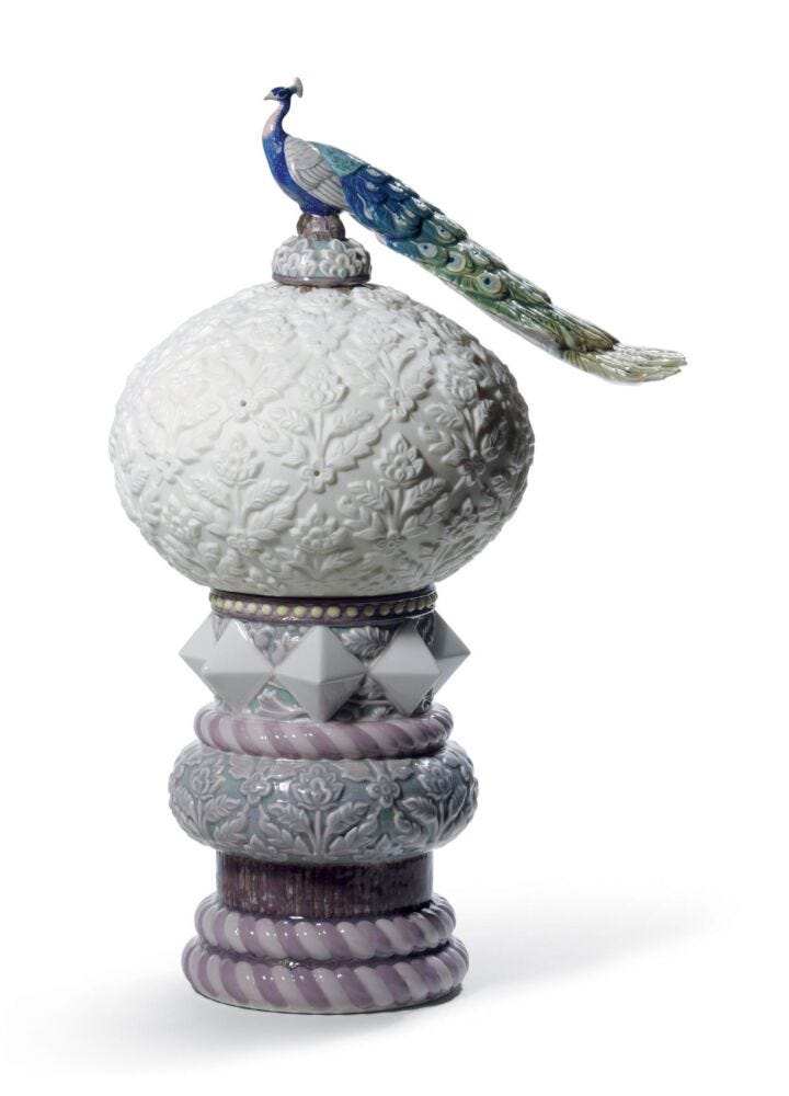 Peacock Table Lamp in Lladró