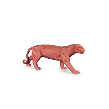 Panther Figurine. Coral matte in Lladró