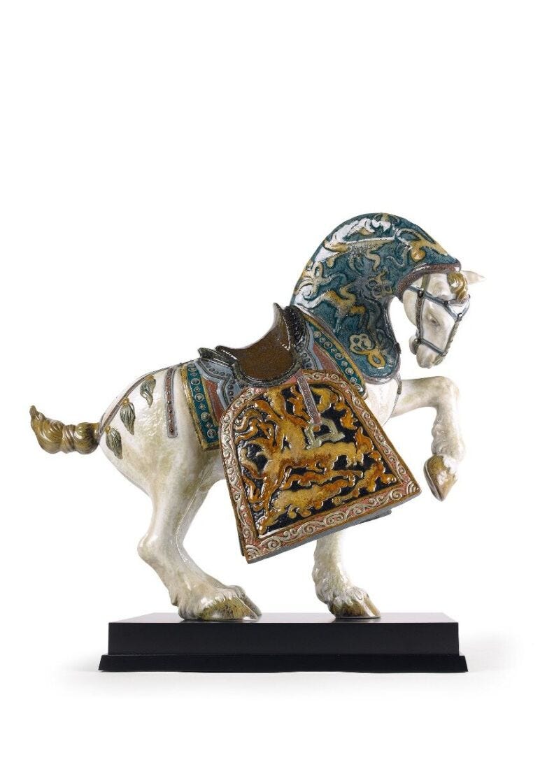Oriental Horse Sculpture. Glazed. Limited Edition in Lladró