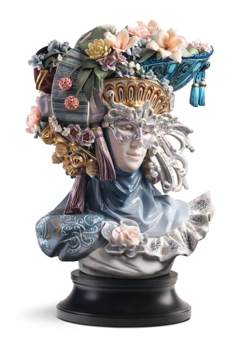 Scultura donna Fantasia veneziana. Serie limitata in Lladró