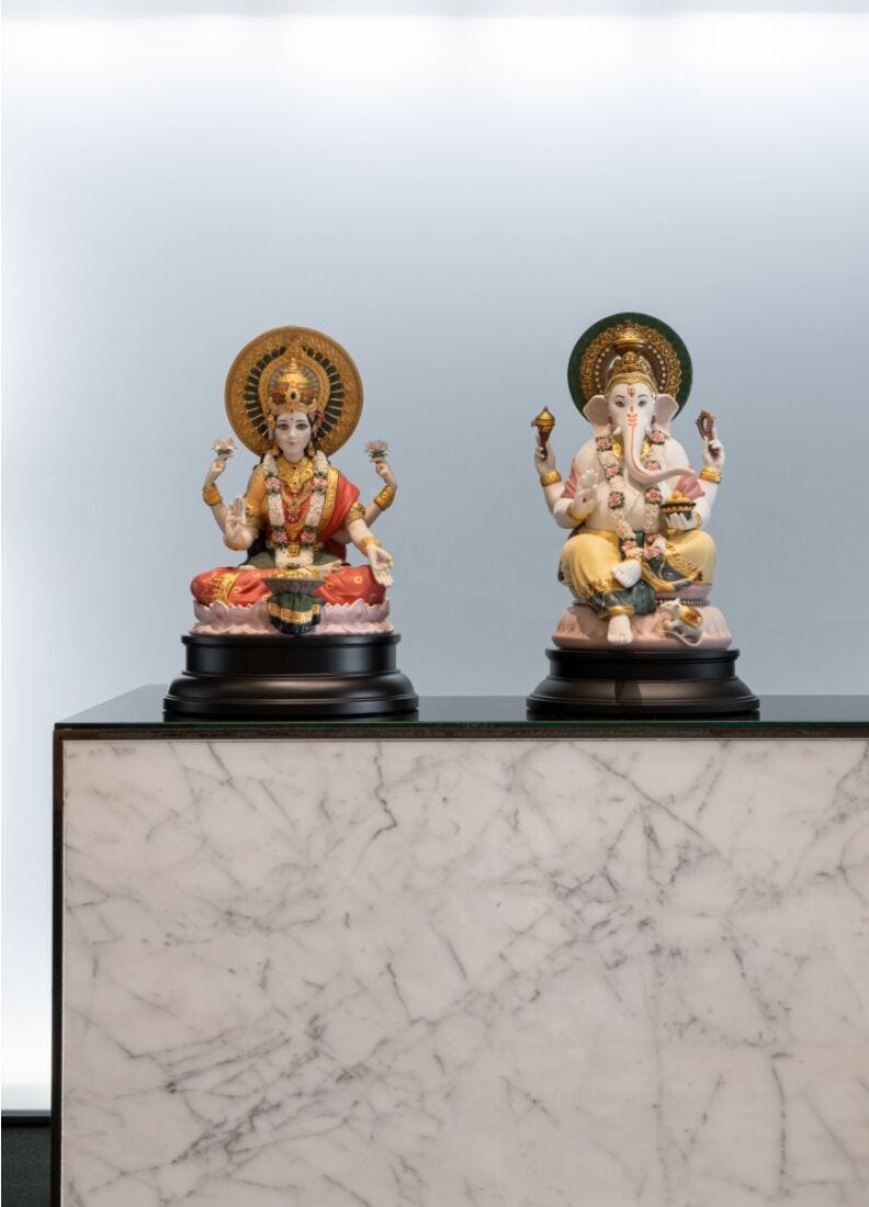 Goddess Lakshmi Sculpture. Limited edition in Lladró