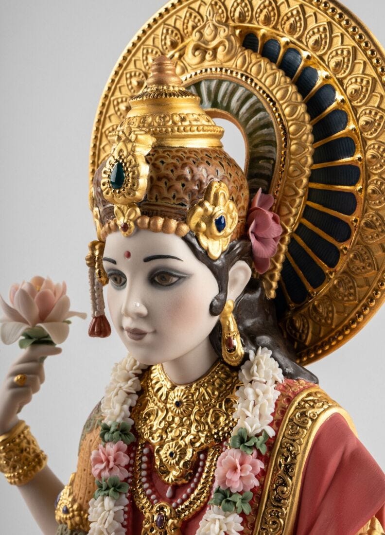 Goddess Lakshmi Sculpture. Limited edition in Lladró