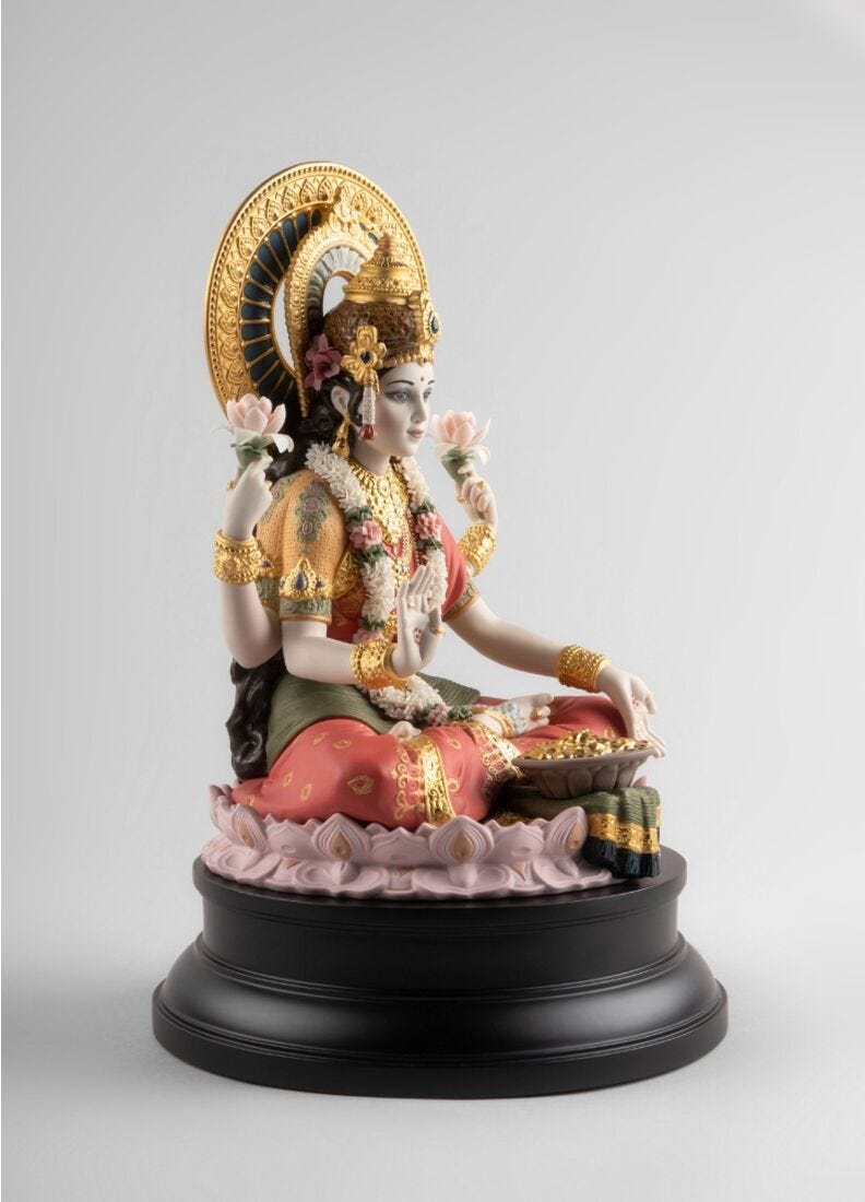 Goddess Lakshmi Sculpture. Limited edition in Lladró
