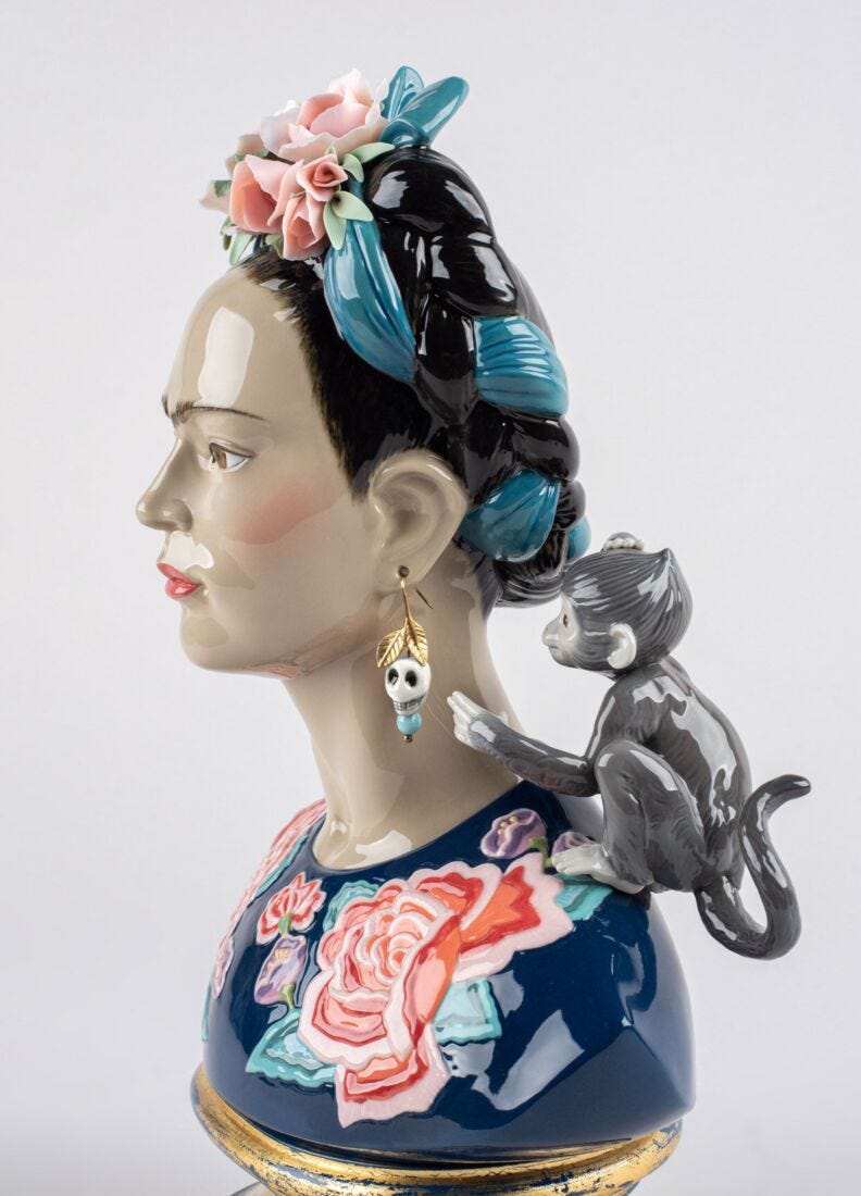 Frida Kahlo Figurine. Blue. Limited Edition in Lladró