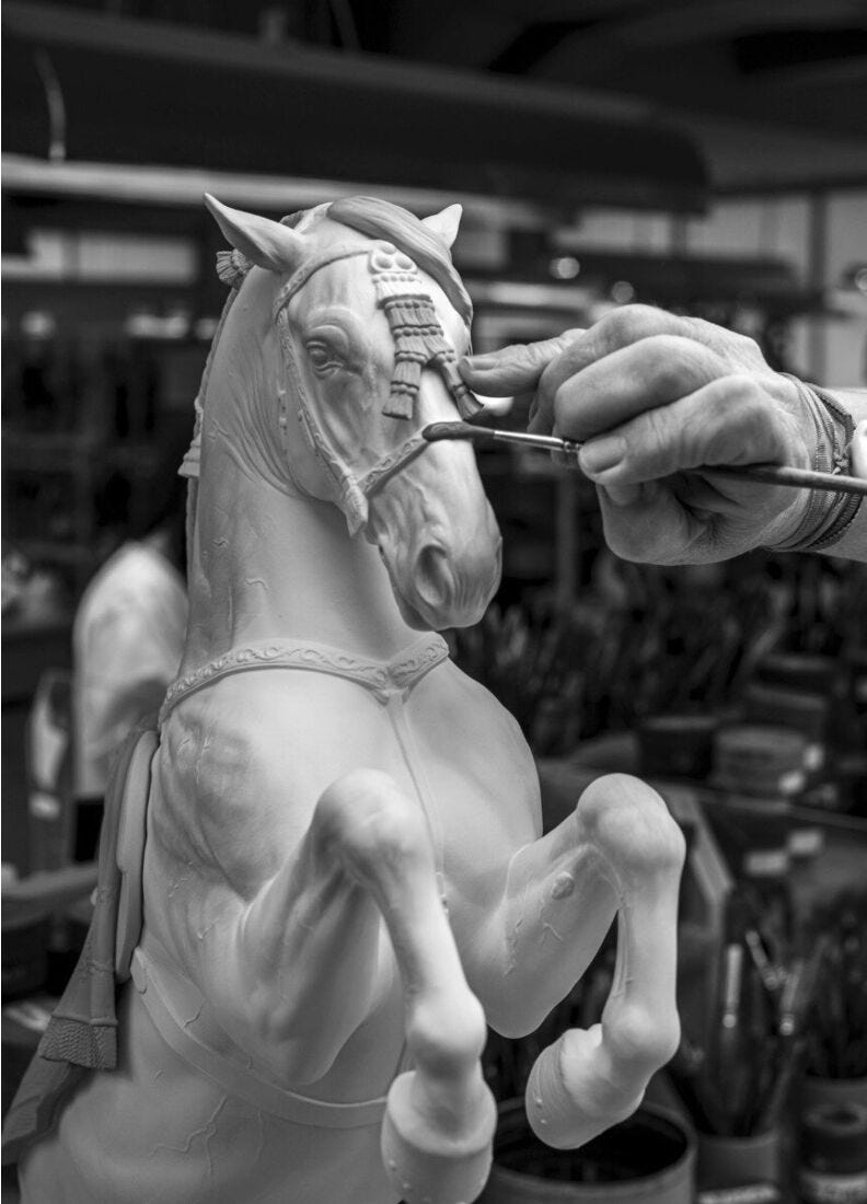 Scultura Cavallo pura razza spagnolo – Haute École. Serie Limitata in Lladró