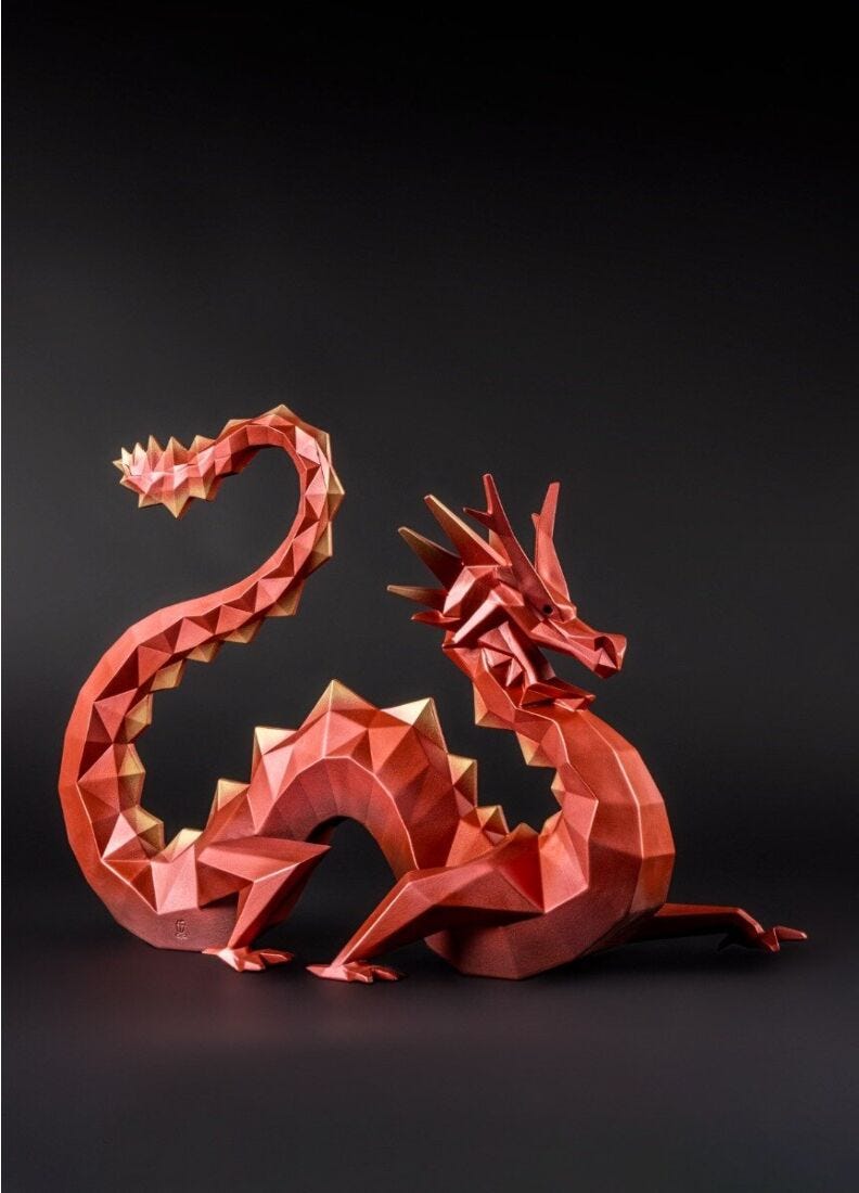 Origami ドラゴン (Red) 70周年記念モデル =Limited Edition= in Lladró