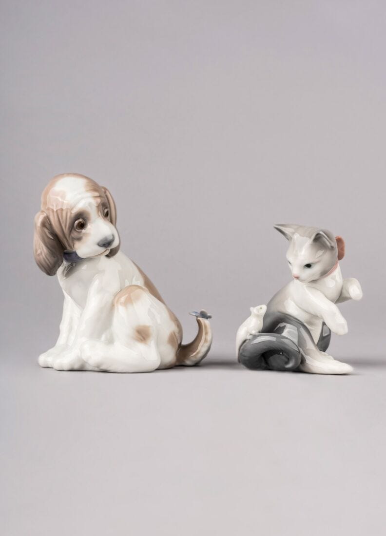 Cat and Mouse Figurine in Lladró