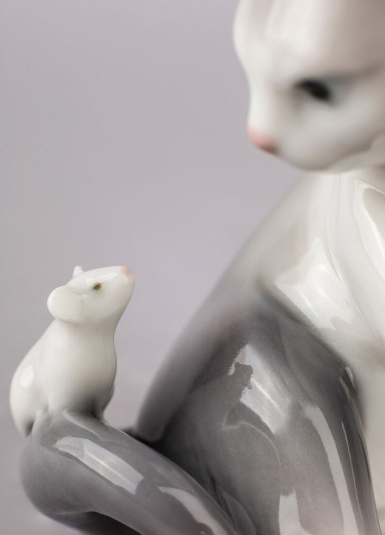 Cat and Mouse Figurine in Lladró